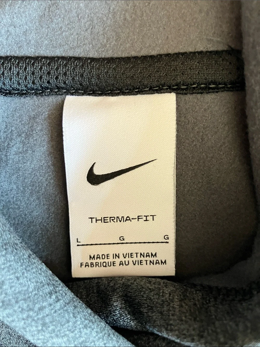 Nike Dark Heather Gray Hoodie with Swoosh Therma-Fit, NWOT, Youth Large